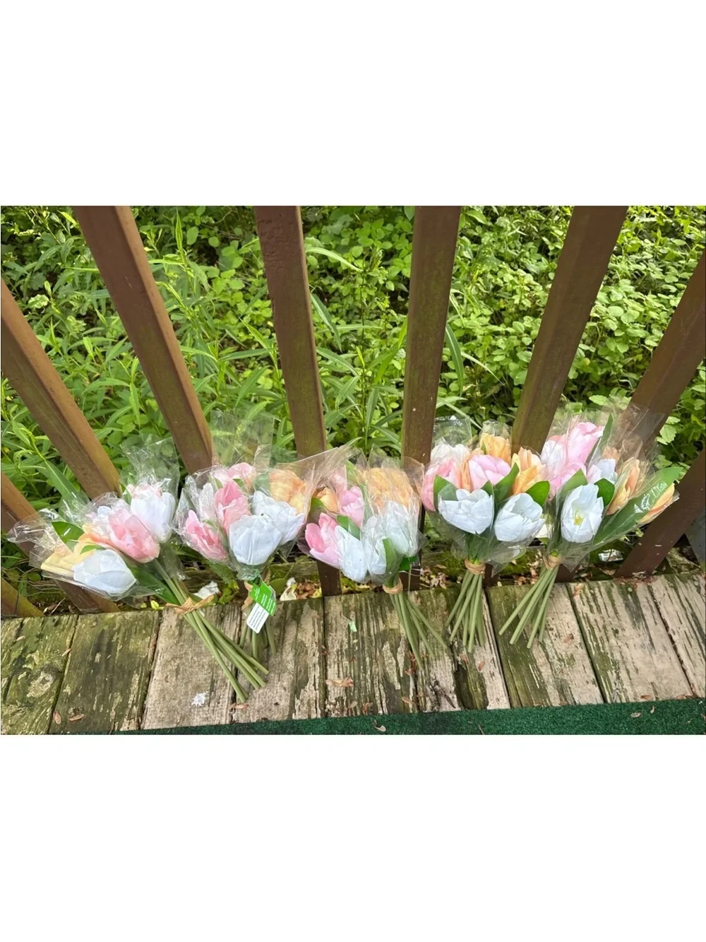 45 Artificial Tulips Flowers Multi Color Tulips Real Touch Faux Latex Bouquets